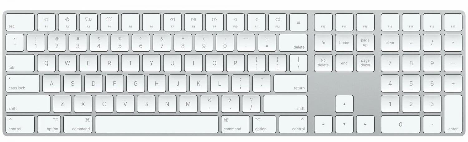 Беспроводная клавиатура Apple Magic Keyboard с цифровой панелью Lightning (Белый)